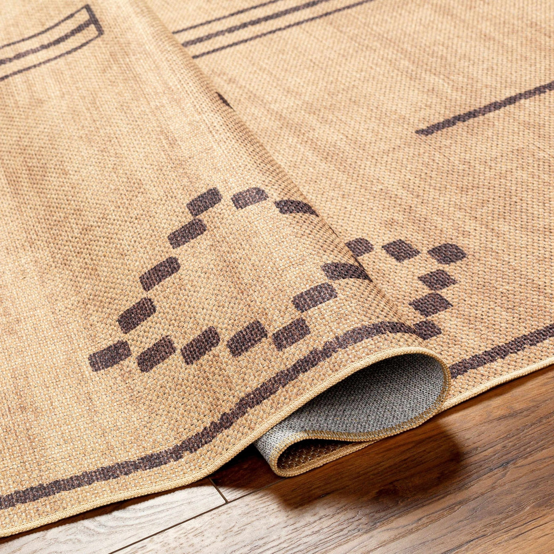 Fathi Traditional Style Tan And Taupe Washable Rug - The Rug Decor