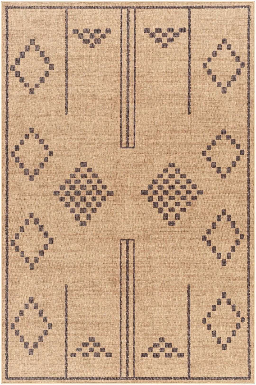 Fathi Traditional Style Tan And Taupe Washable Rug - The Rug Decor
