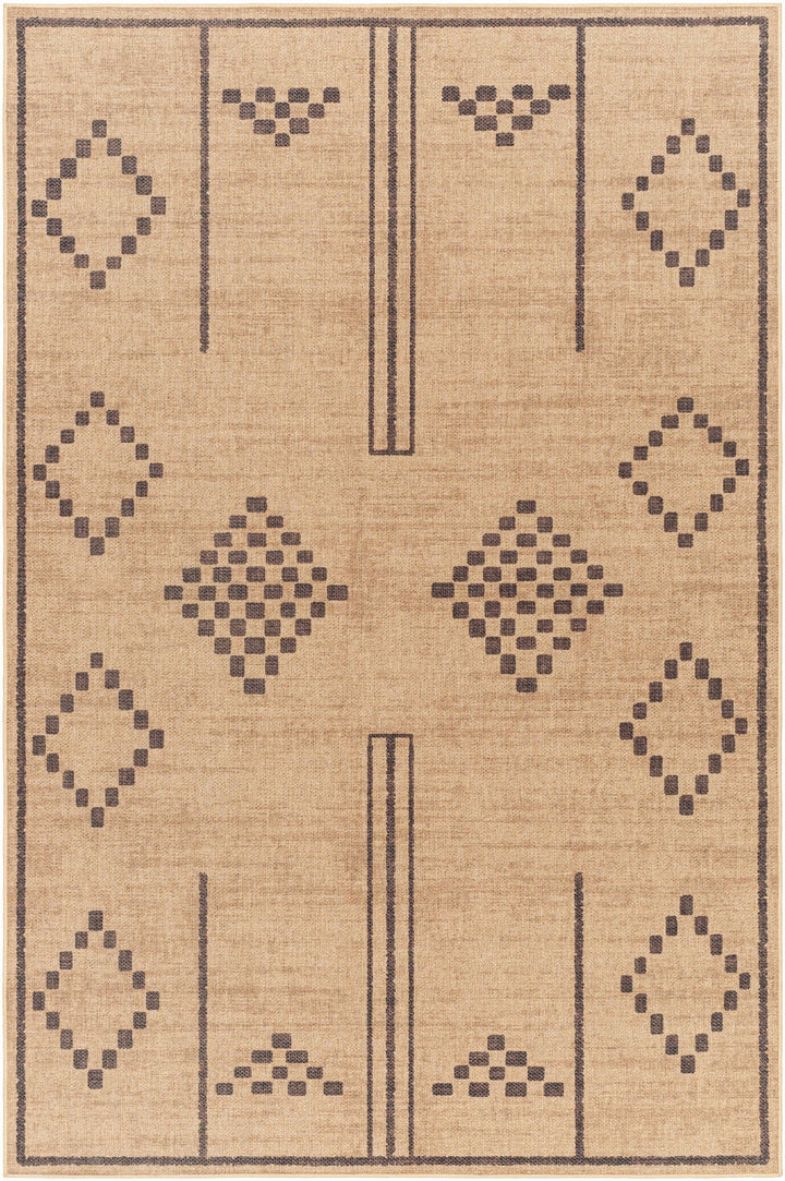 Fathi Traditional Style Tan And Taupe Washable Rug - The Rug Decor