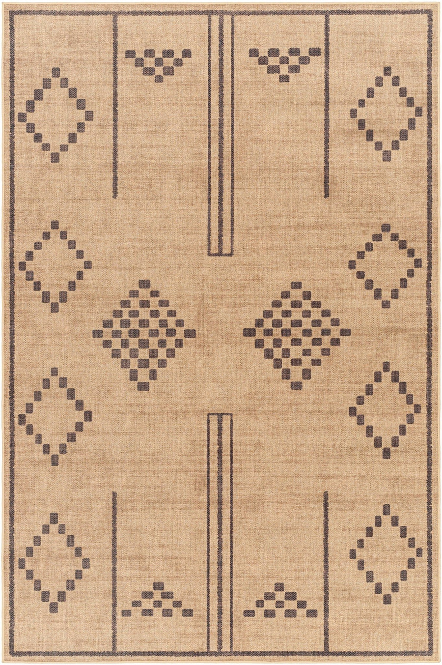 Fathi Traditional Style Tan And Taupe Washable Rug - The Rug Decor