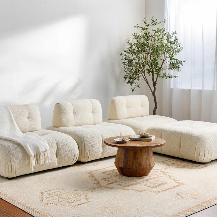 Fatin Transitional Ivory And Beige Area Rug - The Rug Decor