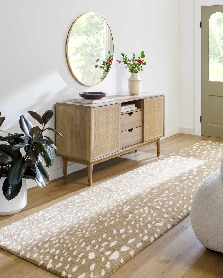 Faulconbridge Brown And Ivory Modern Style Hand Tufted Area Rug