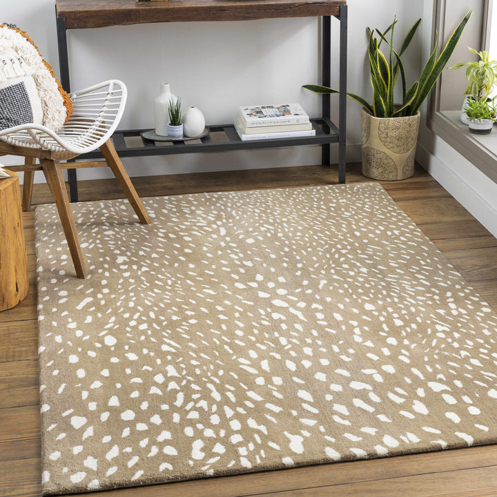 Faulconbridge Brown And Ivory Modern Style Hand Tufted Area Rug