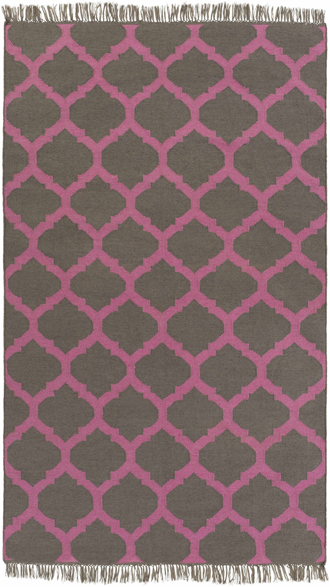 Fedora Modern Geometrical Pink And Taupe Hand Woven Area Rug