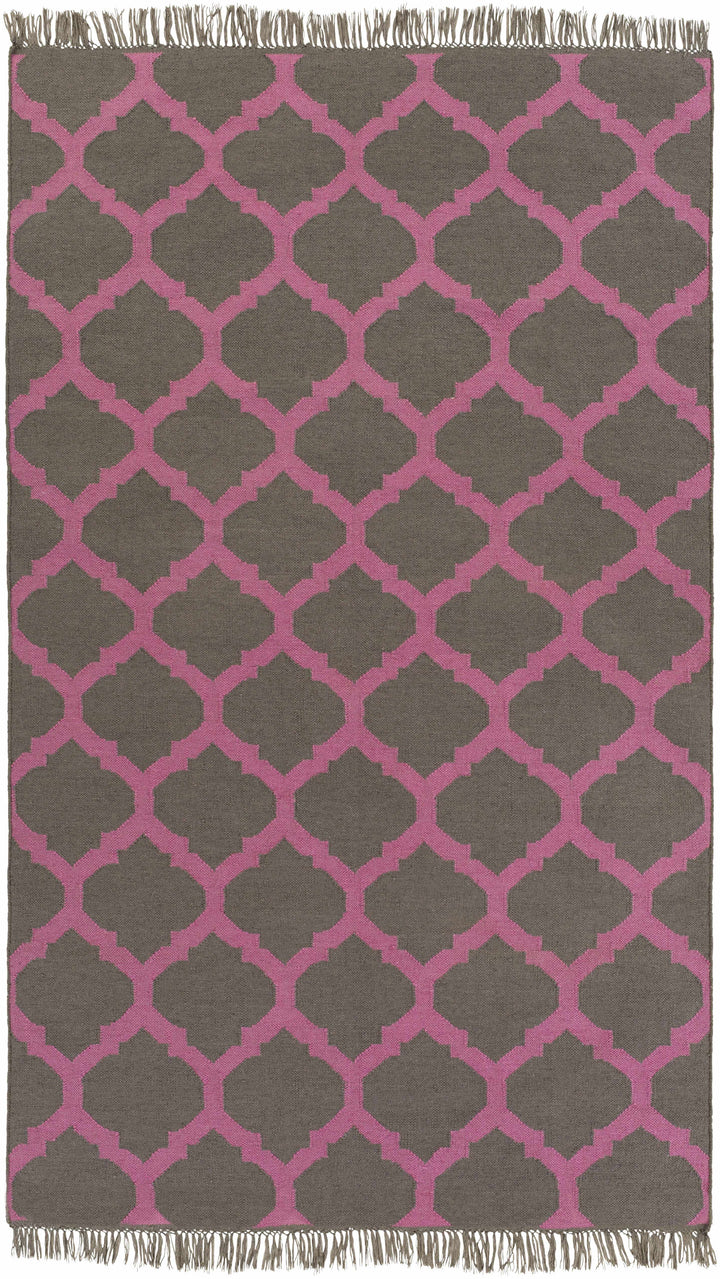 Fedora Modern Geometrical Pink And Taupe Hand Woven Area Rug