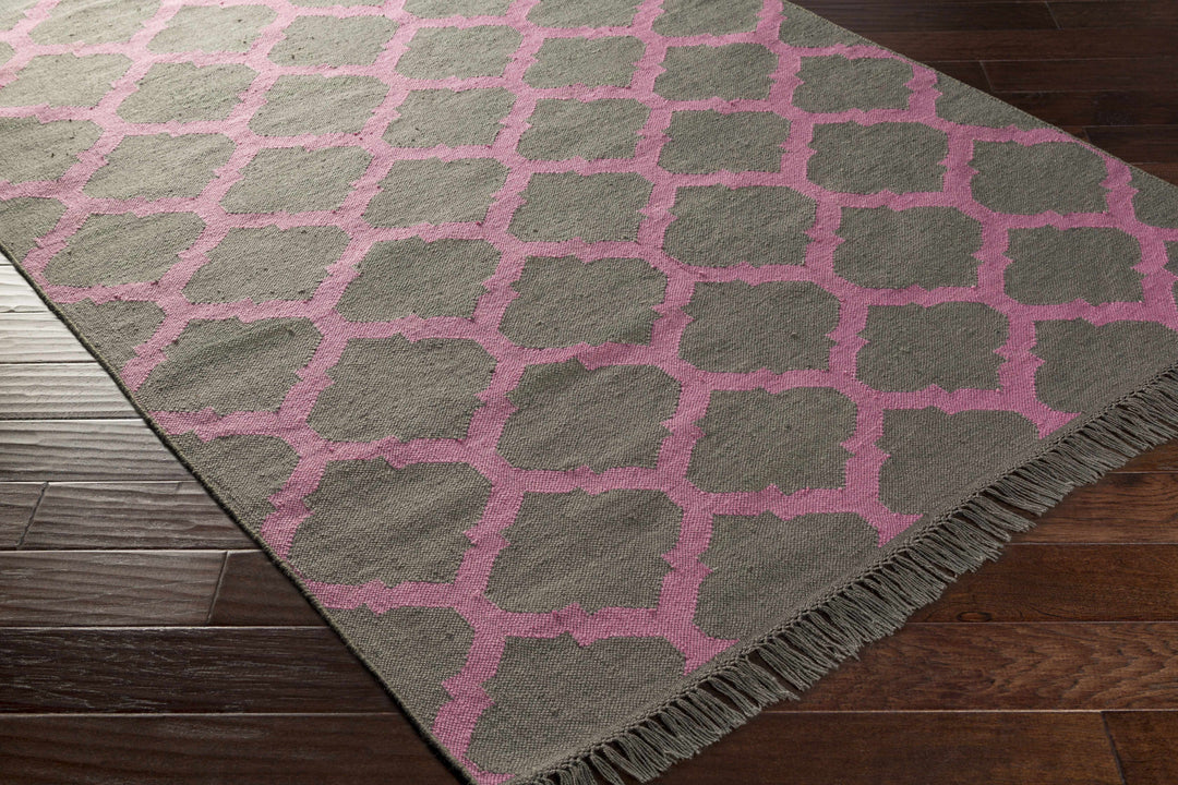 Fedora Modern Geometrical Pink And Taupe Hand Woven Area Rug