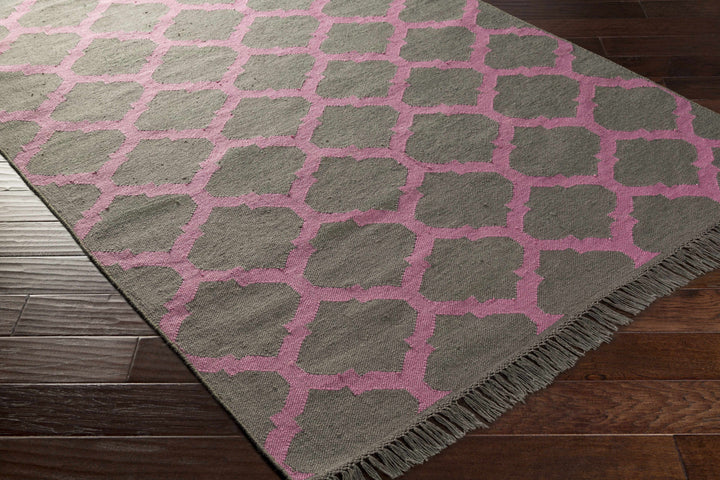Fedora Modern Geometrical Pink And Taupe Hand Woven Area Rug
