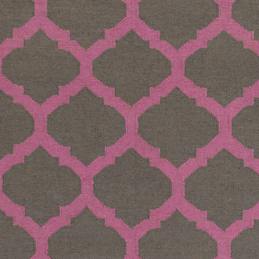 Fedora Modern Geometrical Pink And Taupe Hand Woven Area Rug
