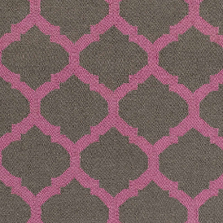 Fedora Modern Geometrical Pink And Taupe Hand Woven Area Rug