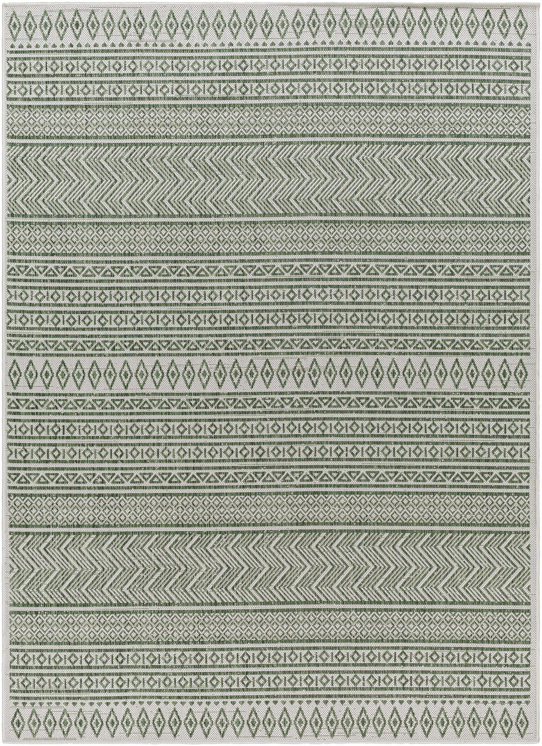 Fenny Modern Style Green And Ivory Outdoor Area Rug