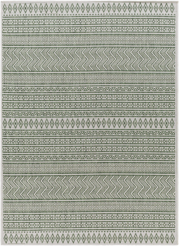 Fenny Modern Style Green And Ivory Outdoor Area Rug