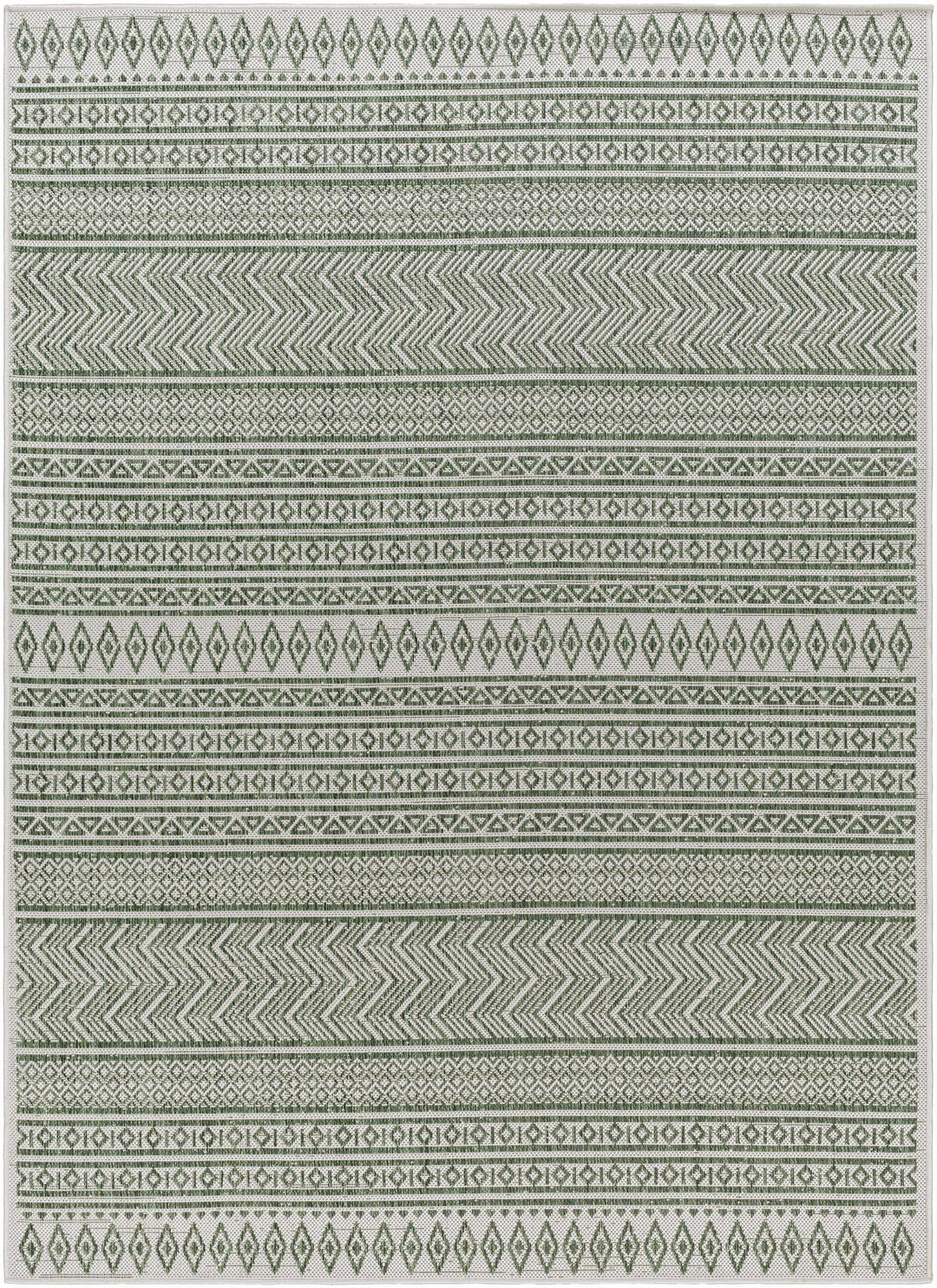 Fenny Modern Style Green And Ivory Outdoor Area Rug - The Rug Decor