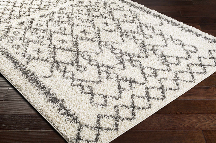 Fenstanton Modern Geometrical Design Ivory And Charcoal Area Rug