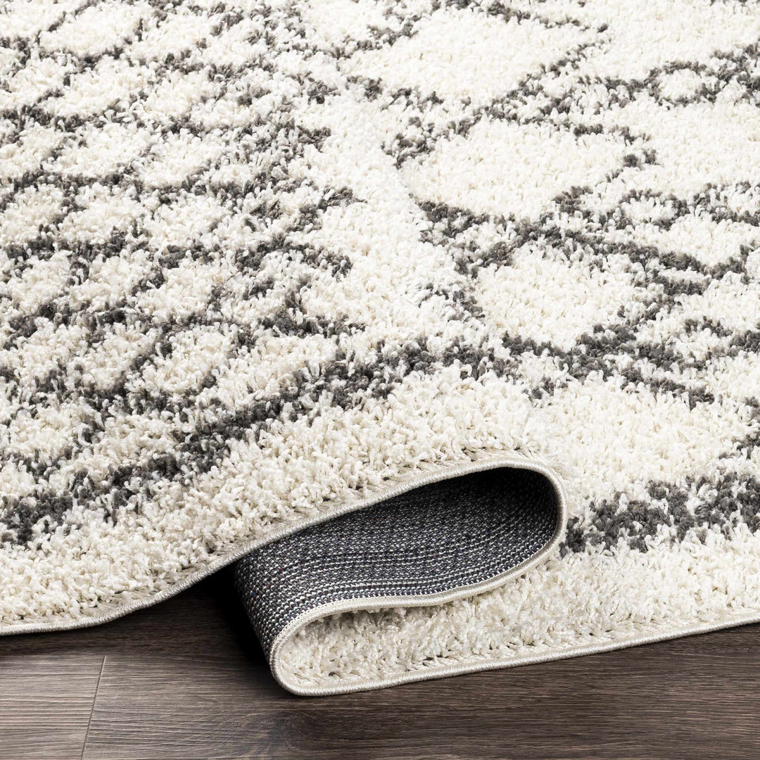 Fenstanton Modern Geometrical Design Ivory And Charcoal Area Rug