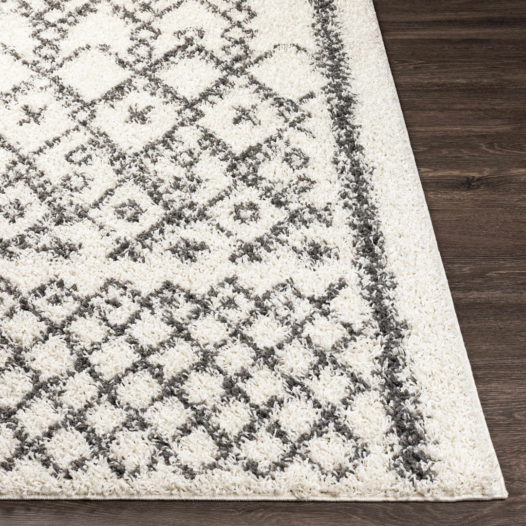 Fenstanton Modern Geometrical Design Ivory And Charcoal Area Rug