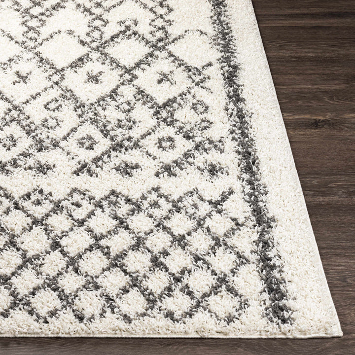 Fenstanton Modern Geometrical Design Ivory And Charcoal Area Rug