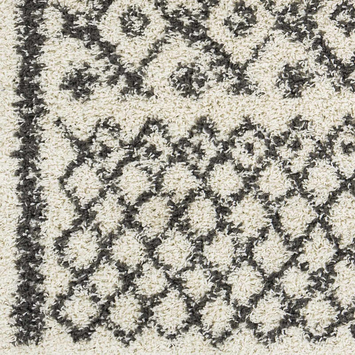 Fenstanton Modern Geometrical Design Ivory And Charcoal Area Rug