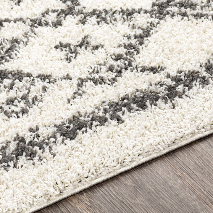 Fenstanton Modern Geometrical Design Ivory And Charcoal Area Rug