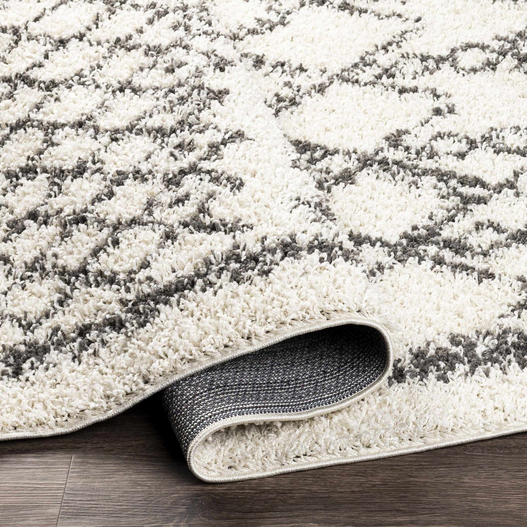 Fenstanton Modern Geometrical Design Ivory And Charcoal Area Rug - The Rug Decor