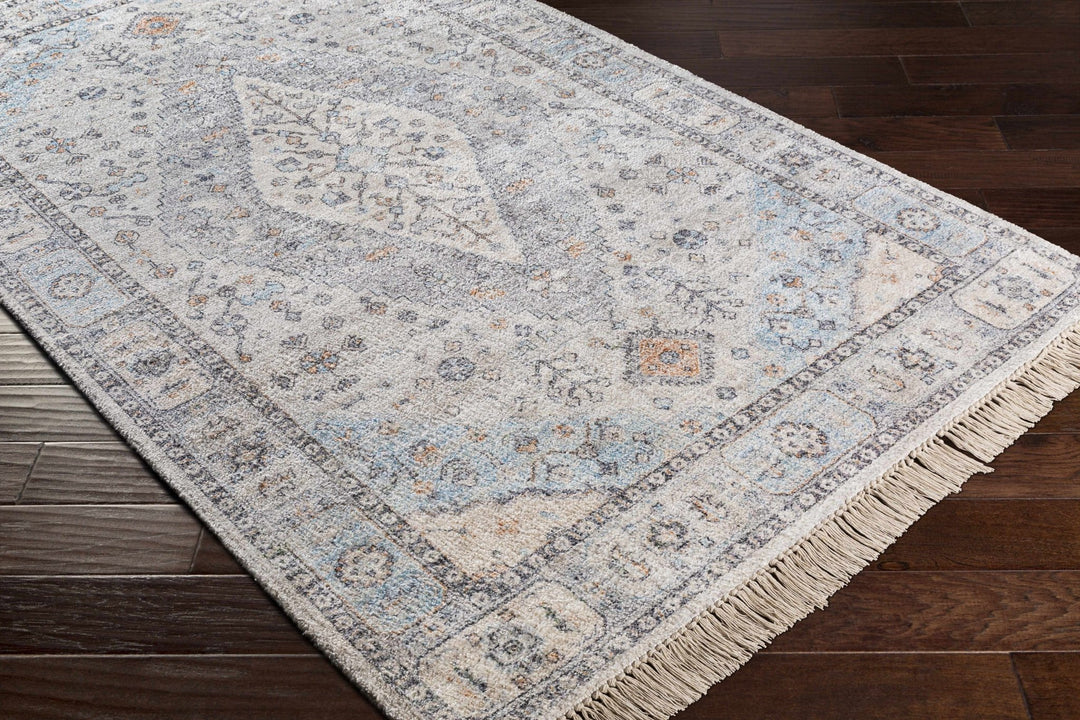Fernhurst Traditional Style Blue And Ivory Hand Woven Area Rug - The Rug Decor