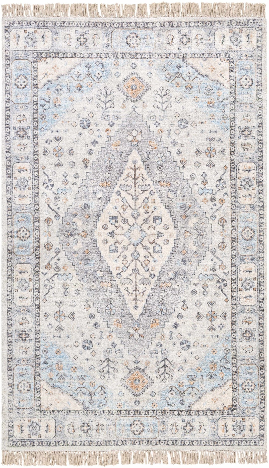 Fernhurst Traditional Style Blue And Ivory Hand Woven Area Rug - The Rug Decor