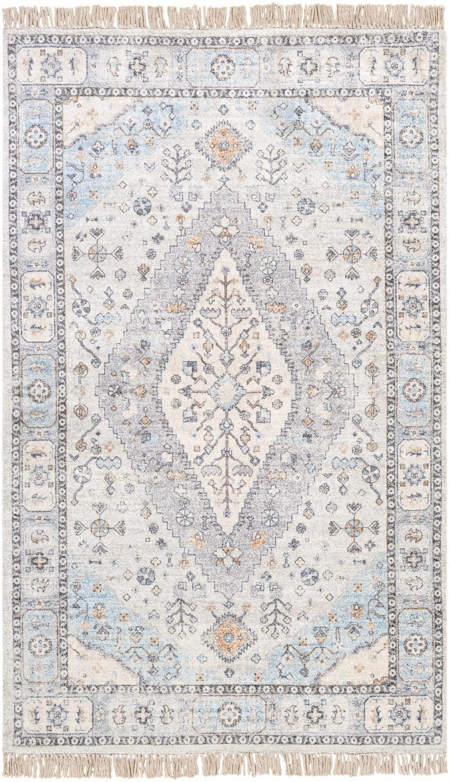 Fernhurst Traditional Style Blue And Ivory Hand Woven Area Rug - The Rug Decor