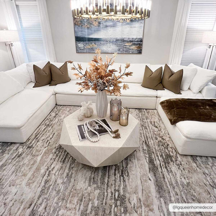 Ferrelview Modern Abstract Design Beige And Gray Area Rug - The Rug Decor