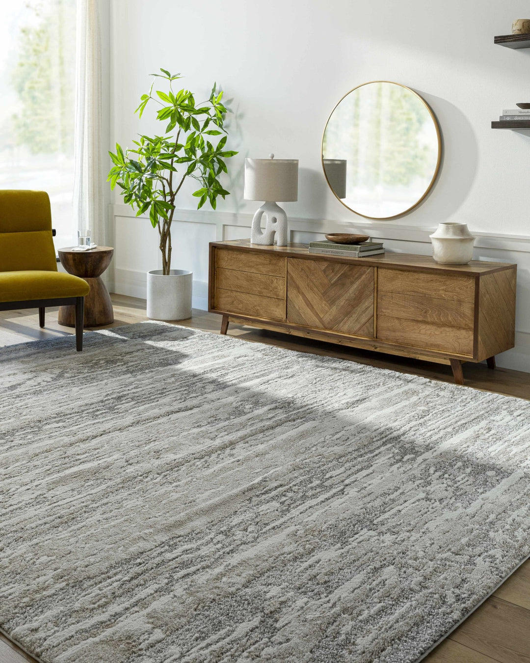 Ferrelview Modern Abstract Design Beige And Gray Area Rug - The Rug Decor