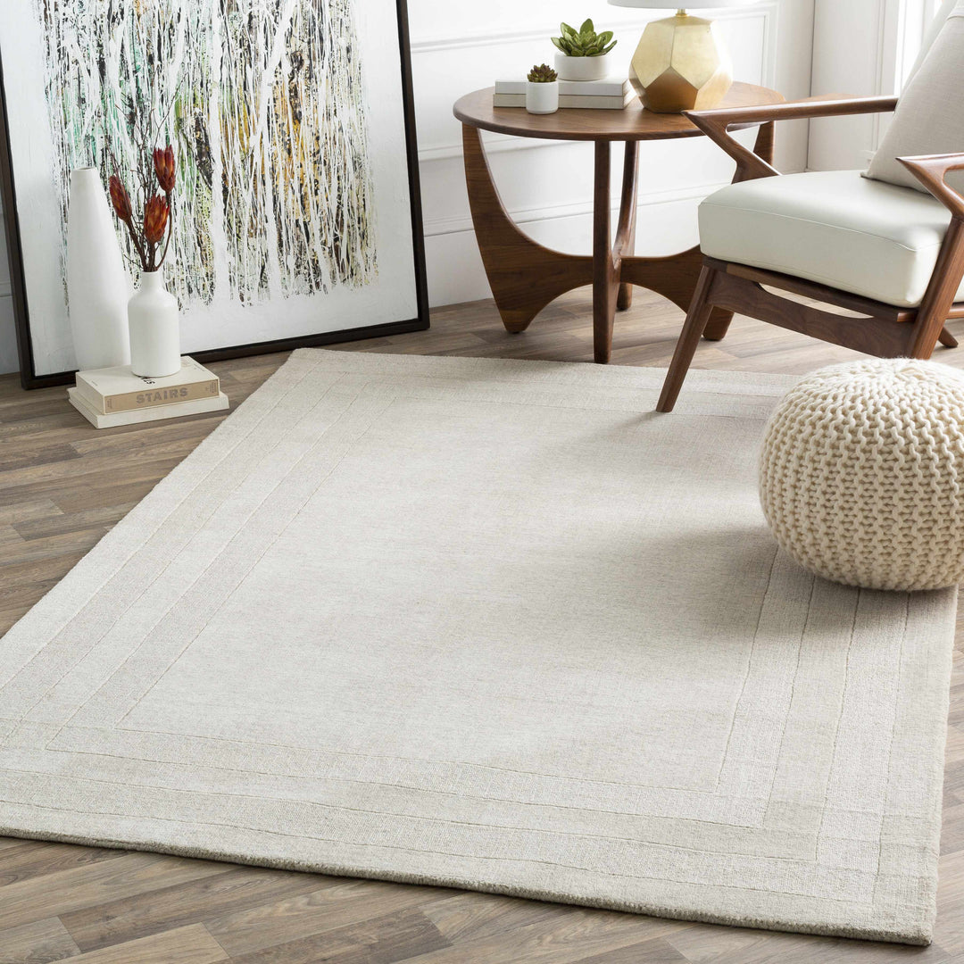 Ferrum Modern Solid Beige Area Rug
