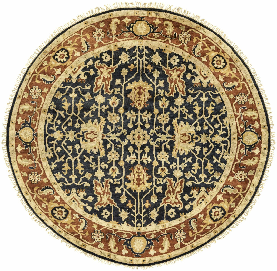 Fielding Brown And Black Traditional Style Hand Knotted Area Rug - The Rug Decor