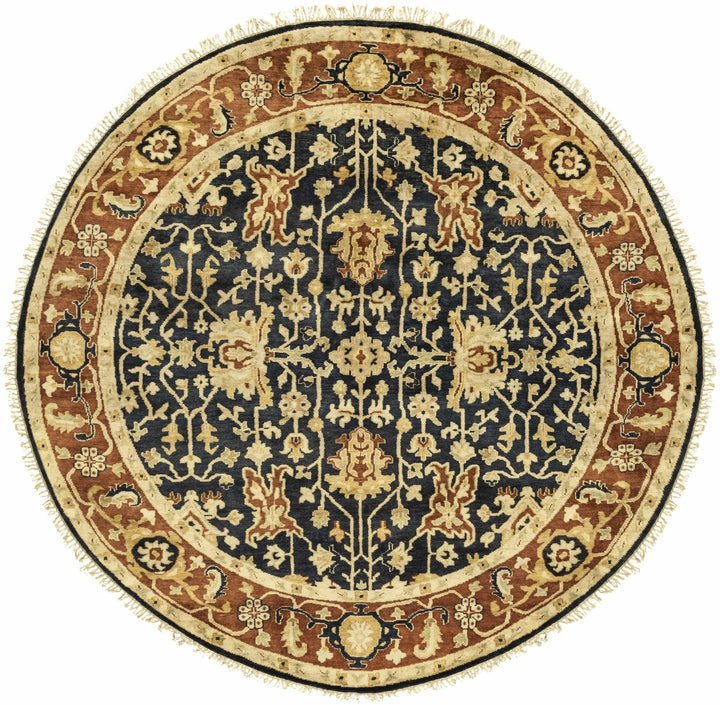 Fielding Brown And Black Traditional Style Hand Knotted Area Rug - The Rug Decor