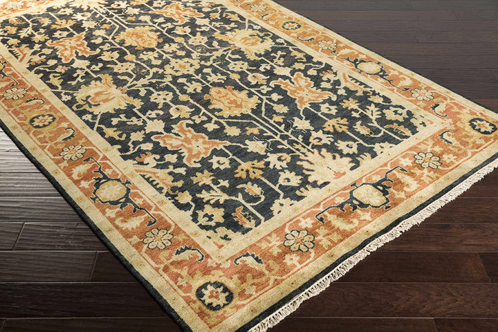 Fielding Brown And Black Traditional Style Hand Knotted Area Rug - The Rug Decor