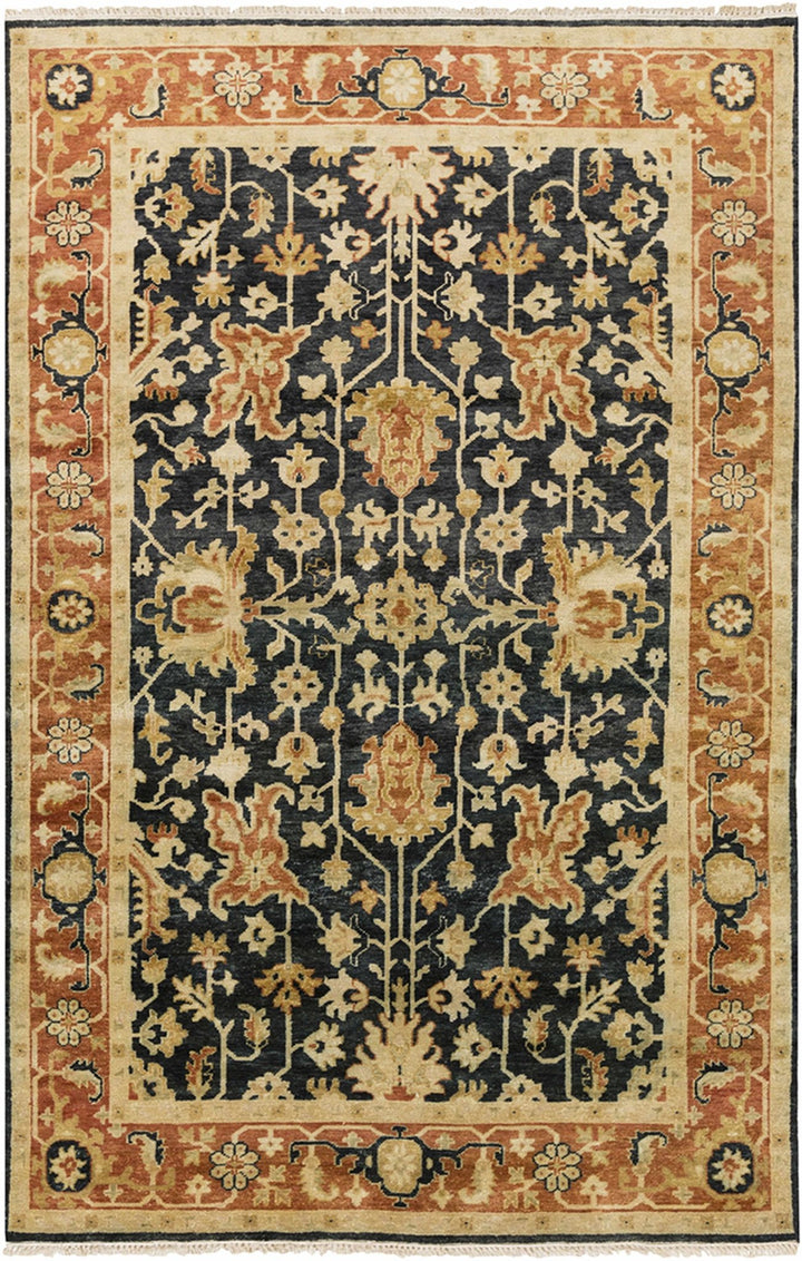 Fielding Brown And Black Traditional Style Hand Knotted Area Rug - The Rug Decor