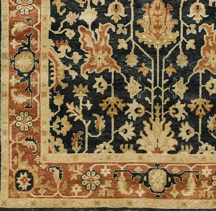 Fielding Brown And Black Traditional Style Hand Knotted Area Rug - The Rug Decor
