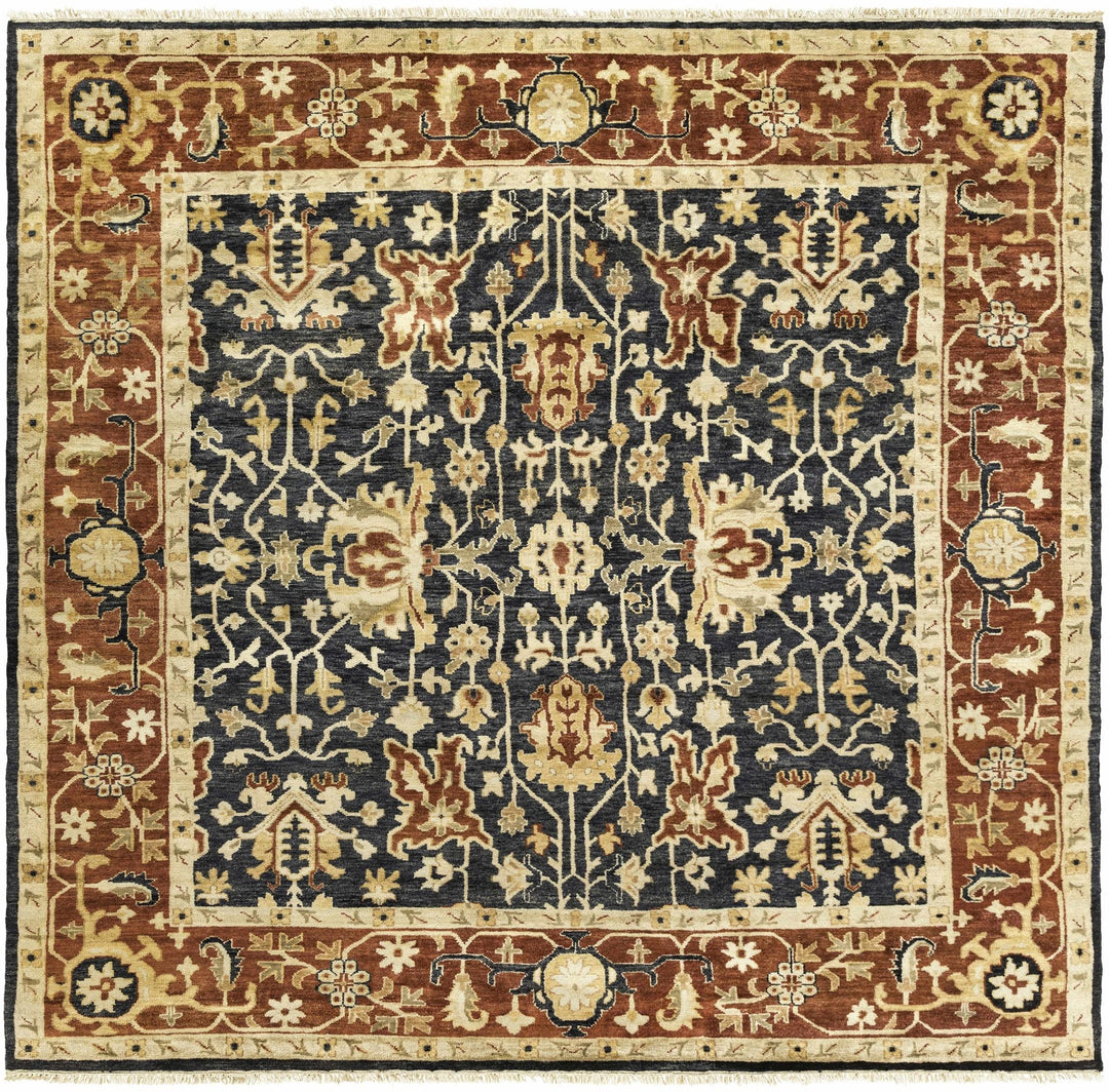 Fielding Brown And Black Traditional Style Hand Knotted Area Rug - The Rug Decor