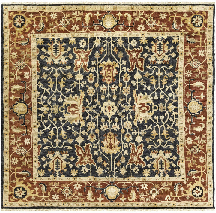 Fielding Brown And Black Traditional Style Hand Knotted Area Rug - The Rug Decor