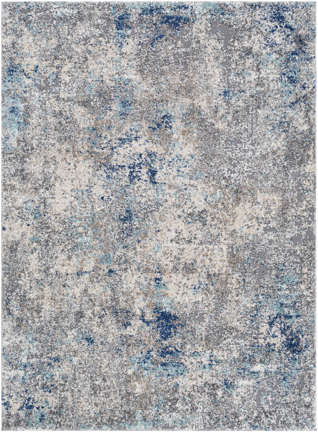 Findochty Modern Abstract Design Gray And Blue Area Rug