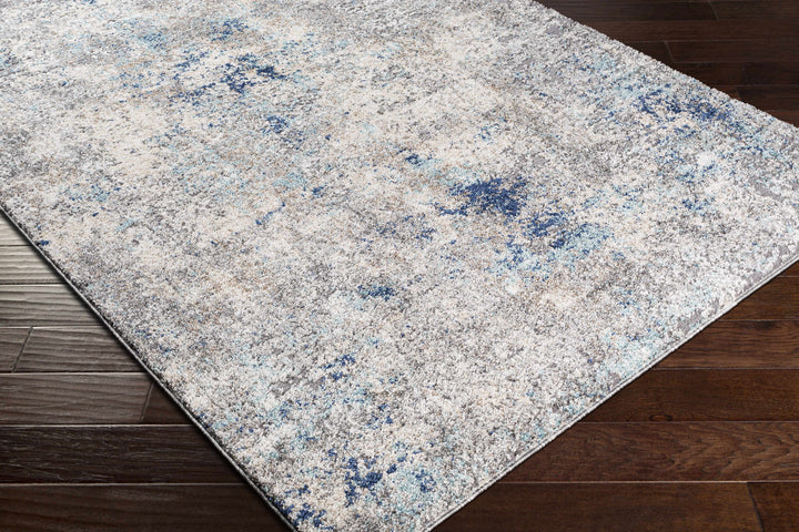 Findochty Modern Abstract Design Gray And Blue Area Rug