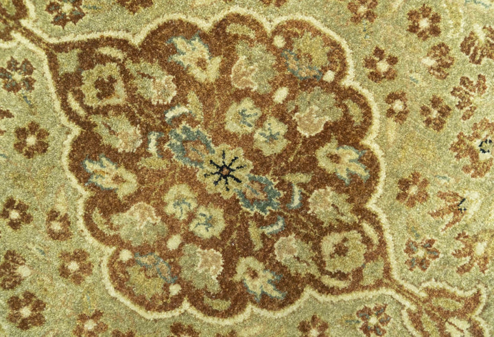 Fine Antique Knotted Traditional Tabriz Brown And Beige Wool Area Rug - The Rug Decor