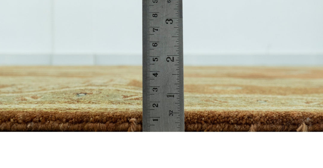 Fine Antique Knotted Traditional Tabriz Brown And Beige Wool Area Rug - The Rug Decor