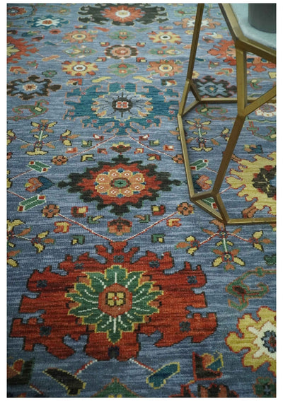 Fine Blue, Green and Rust 5x7 Hand Knotted Traditional Turkish Wool rug - The Rug Decor