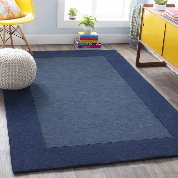 Fingerhut Blue Modern Style Hand Loomed Wool Area Rug - The Rug Decor