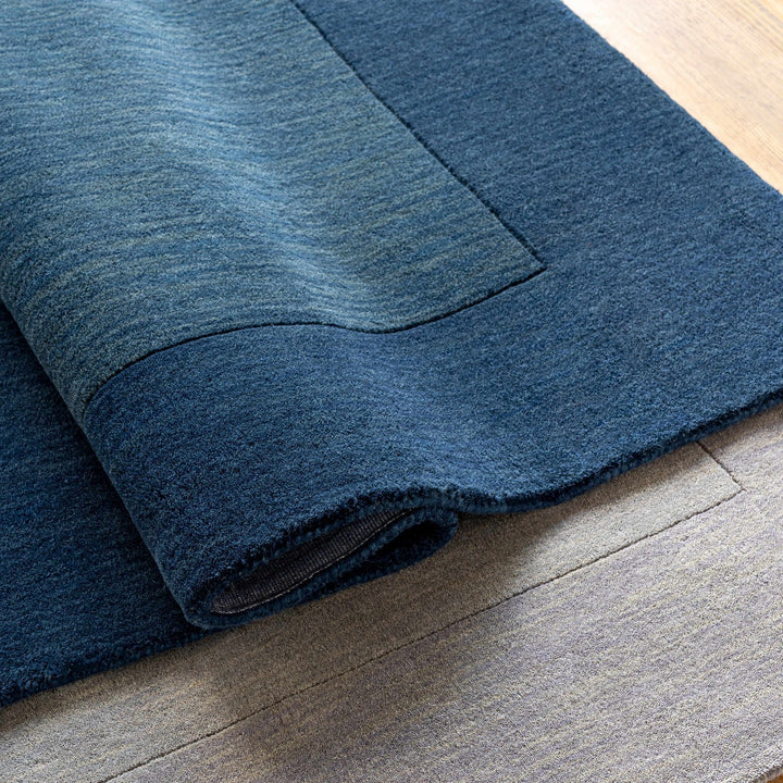 Fingerhut Blue Modern Style Hand Loomed Wool Area Rug - The Rug Decor