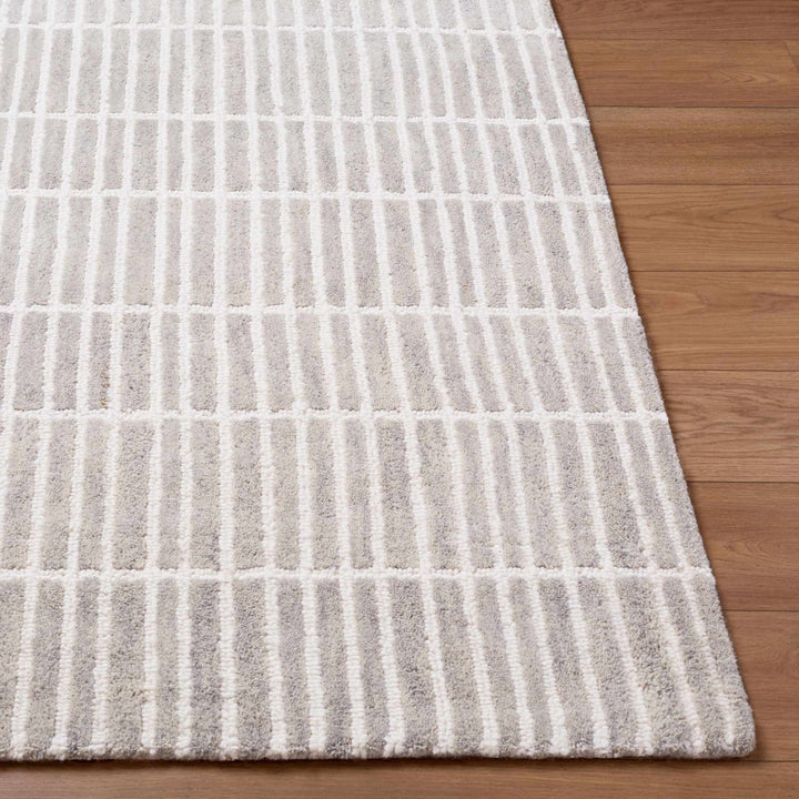 Finial Contemporary Style Beige Hand Tufted Wool Area Rug - The Rug Decor