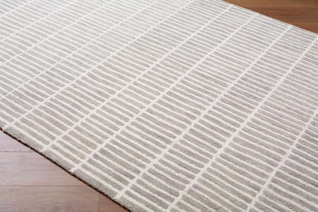 Finial Contemporary Style Beige Hand Tufted Wool Area Rug - The Rug Decor