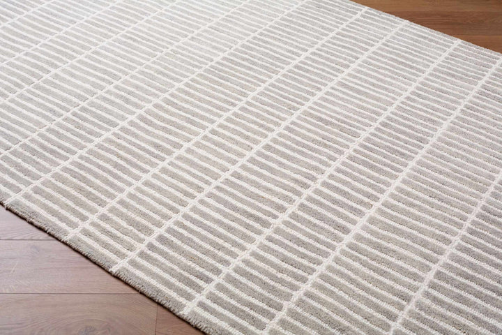 Finial Contemporary Style Beige Hand Tufted Wool Area Rug - The Rug Decor
