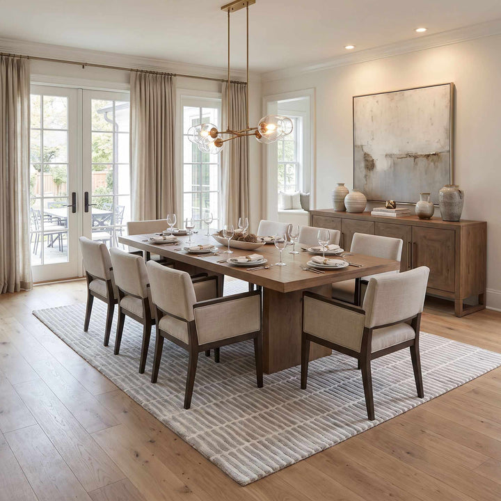 Finial Contemporary Style Beige Hand Tufted Wool Area Rug - The Rug Decor