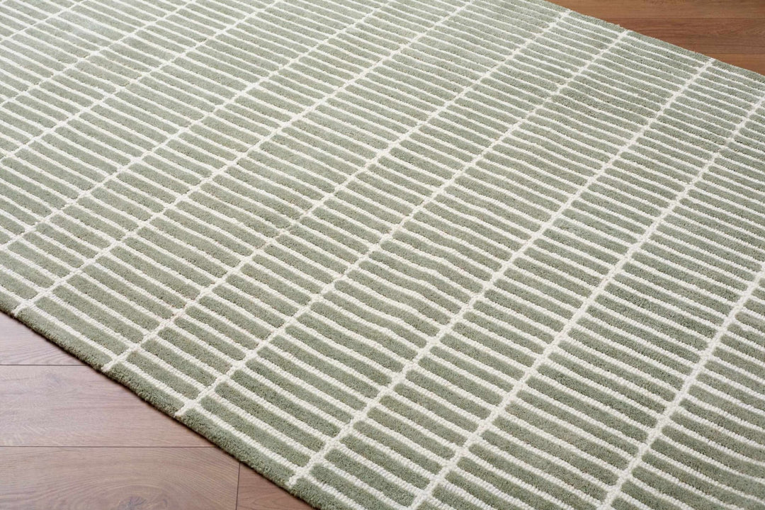 Finial Contemporary Style Green Hand Tufted Wool Area Rug - The Rug Decor