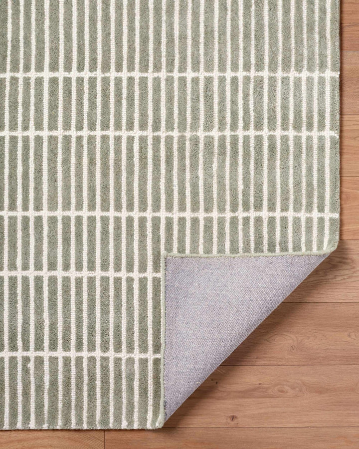 Finial Contemporary Style Green Hand Tufted Wool Area Rug - The Rug Decor