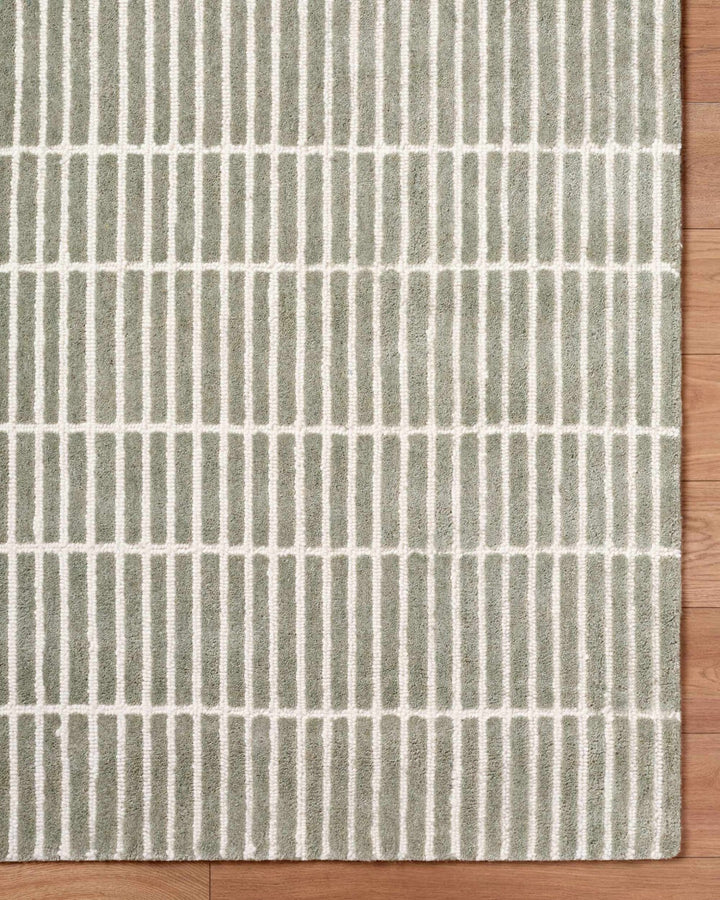 Finial Contemporary Style Green Hand Tufted Wool Area Rug - The Rug Decor